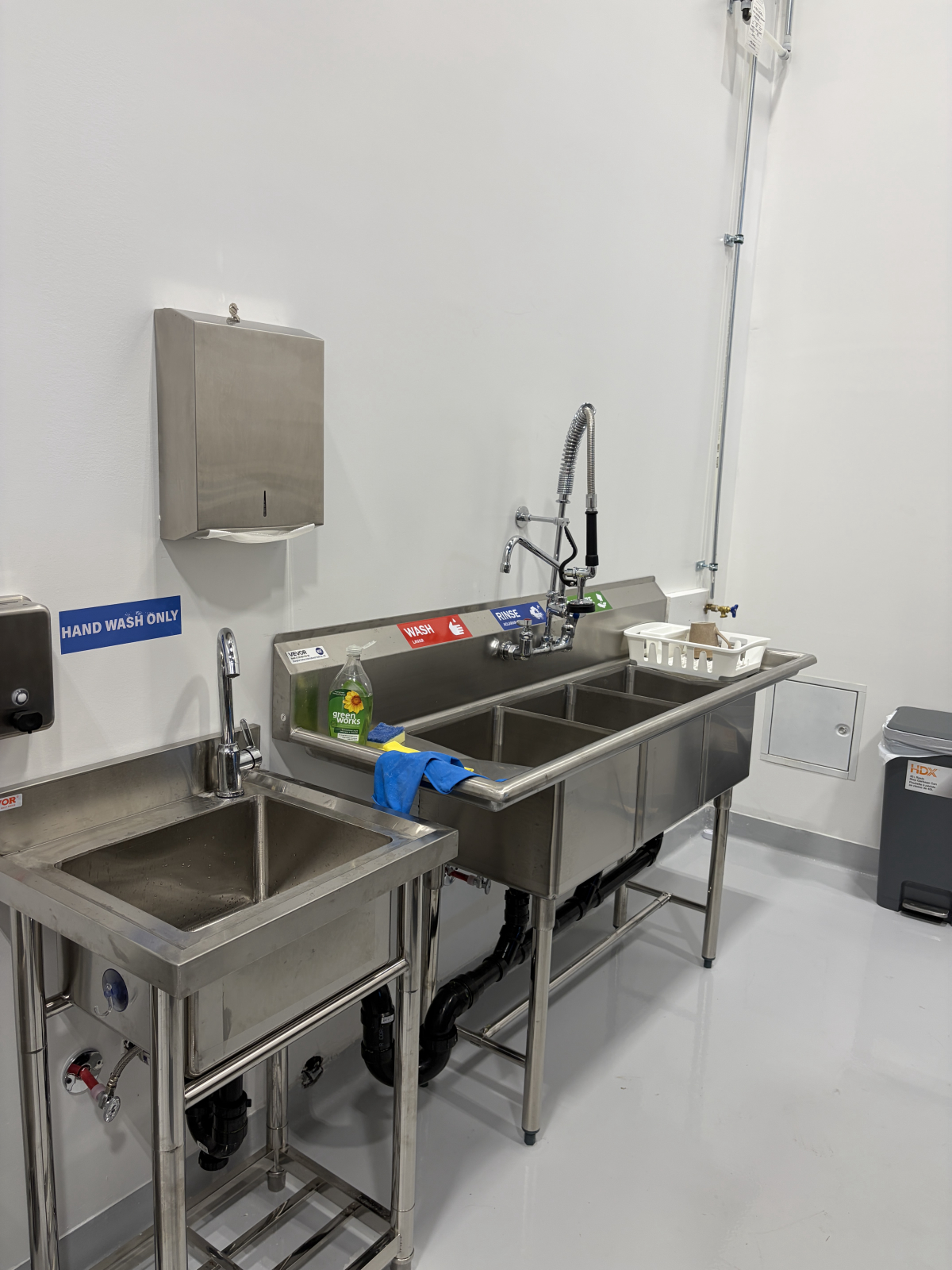 Completed commercial plumbing and drainage sink station installation Victoria BC